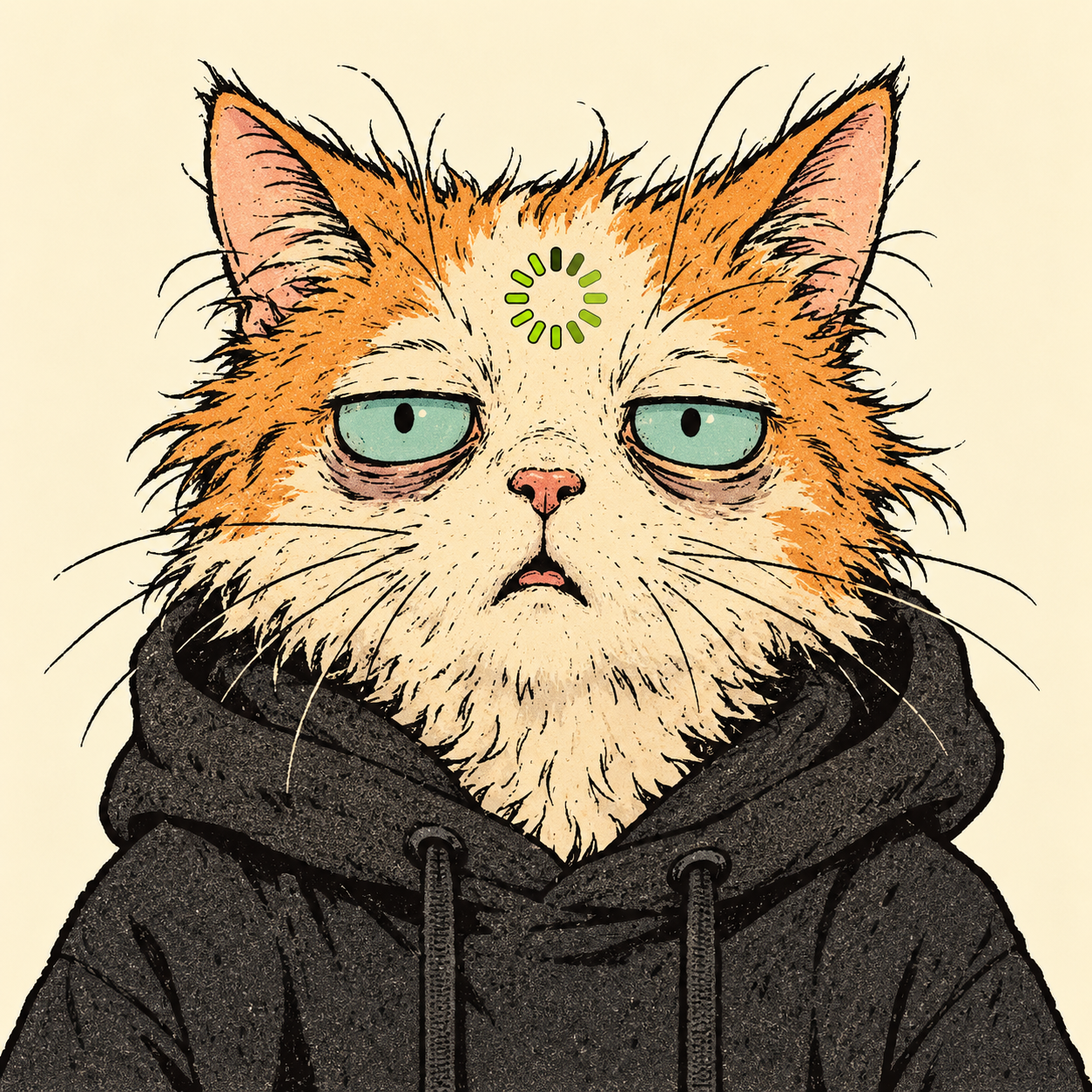 A stunned Lag Cat with a loading symbol